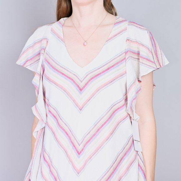 AMANDA UPRICHARD Chevron Stripe Shift Dress NWT - Picture 2 of 6